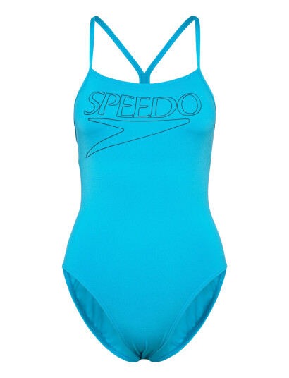 Speedo Endurance+ Logo Thin Strap One Piece Blue 38 Speedo Endurance+ Logo Thin Strap One Piece Blue 38