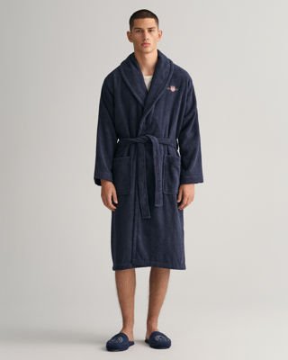 Gant Morgenkåpe i bomullsfrotté, unisex EVENING BLUE S