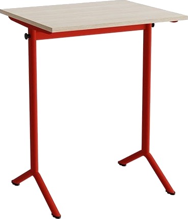 Bord Atlas 1130 700X600mm Eg Højtrykslaminat Rødt Stel