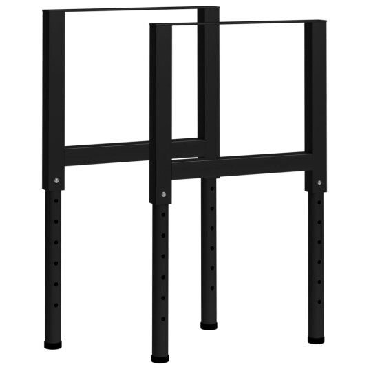  Justerbare arbeidsbenkerammer 2 stk metall 55x(69-95,5)cm svart 147931