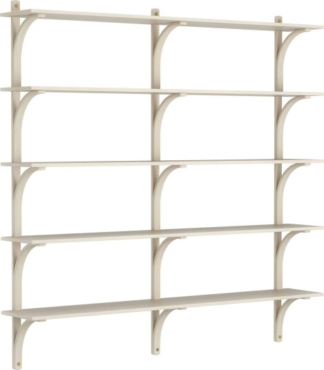 Levi Wall Shelf 180 cm Big Brass / White Pigmented Ash