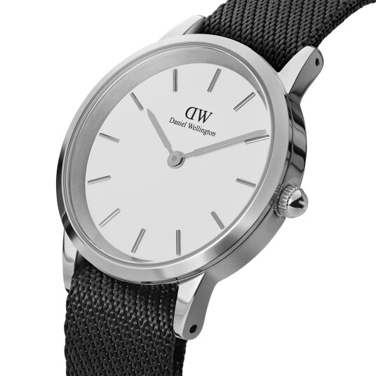 Daniel Wellington DW Watch Iconic Black NATO White Dial 40mm Silver Daniel Wellington DW Watch Iconic Black NATO White Dial 40mm Silver