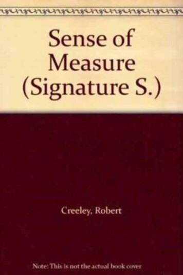 A Sense of Measure A Sense of Measure