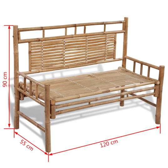 vidaXL Hagebenk 120 cm bambus vidaXL Hagebenk 120 cm bambus
