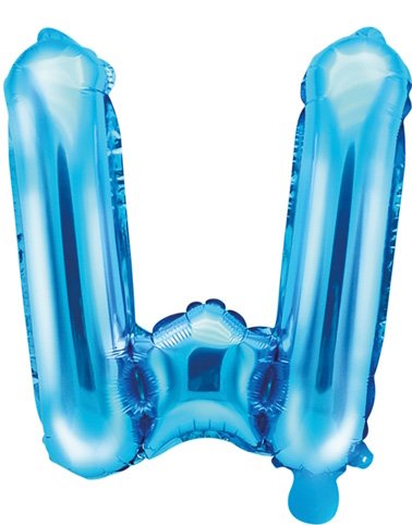 Bokstaven W Blå 35 cm Liten Folieballong Bokstaven W Blå 35 cm Liten Folieballong