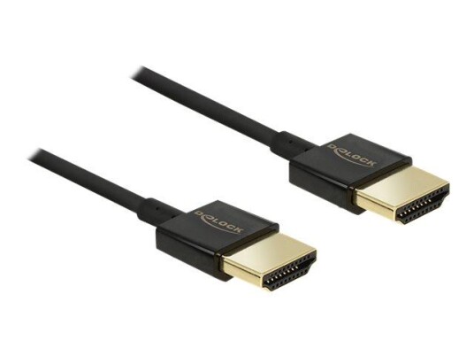 Delock Slim 1.5 m HDMI-kabel med Ethernet - 4K-støtte, svart