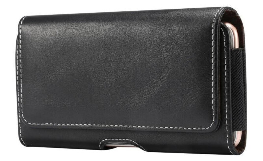INCOVER Skinn Belteveske til Mobil Svart (Maks. Mobil: 177 x 88 x 20 mm)