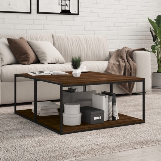 Vegghyller 4 stk brun eik 80x50x1,5 cm konstruert tre 8721012209541