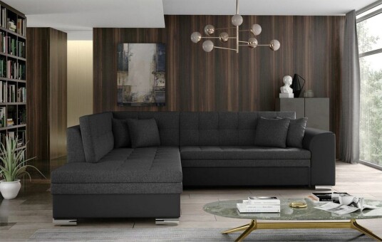 Seksjonssofa Eltap Pieretta 260x207x78 cm Inari 96 Soft 11 Mørk grå Svart Venstre Seksjonssofa Eltap Pieretta 260x207x78 cm Inari 96 Soft 11 Mørk grå Svart Venstre