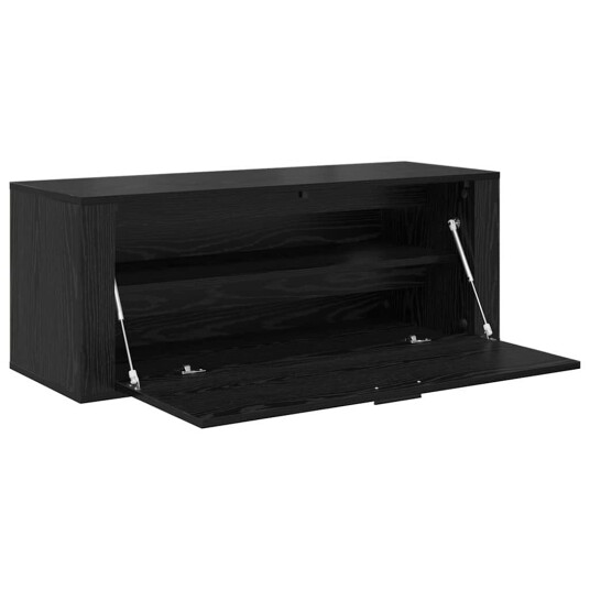 Sko Skap med hylle Svart eik 100 x 35 x 38 cm Konstruert tre Sko Skap med hylle Svart eik 100 x 35 x 38 cm Konstruert tre