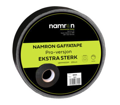 Namron gaffatape 48mmx50m sort Pro - 88101