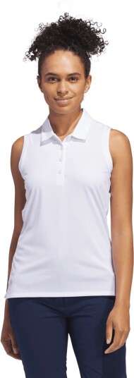 Adidas Golf Ultimate365 Solid Sleeveless Polo Shirt ermeløs poloskjorte dame White