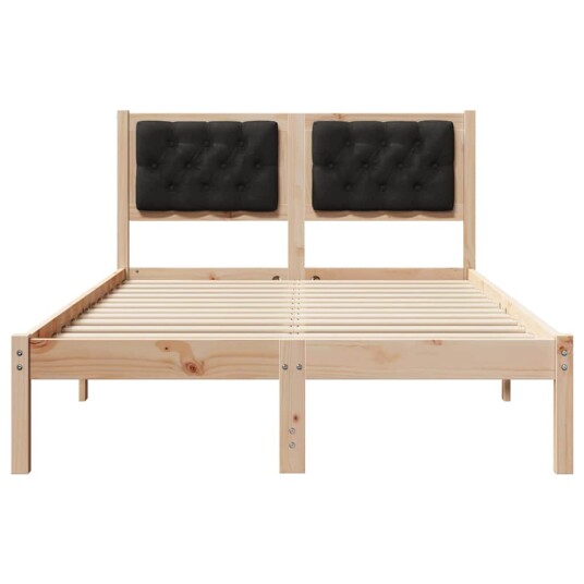 Sengestamme med hodegjerde Svart 120 x 190 cm Massiv furu Sengestamme med hodegjerde Svart 120 x 190 cm Massiv furu