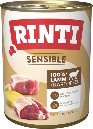 Rinti Våtfôr Sensible & Poteter Lam 6 X 800 G Rinti Våtfôr Sensible & Poteter Lam 6 X 800 G