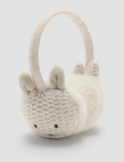 Mango Bunny Fur Earmuffs   Cream   ONE SIZE
