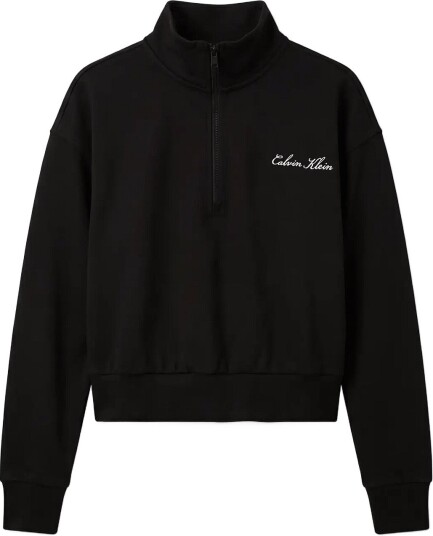 Calvin Klein Heavy Jersey 1/4 Zip Top Graphi Black XL