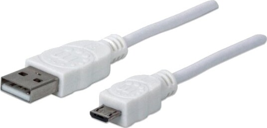 Usb-Kabel Manhattan Usb-A Til Microusb 0,3 M Hvit 326537