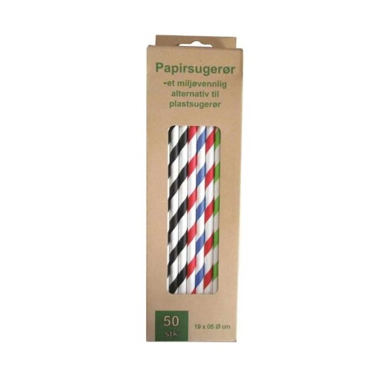 Sugerør i Papir Assorterte Farger Pk/50 