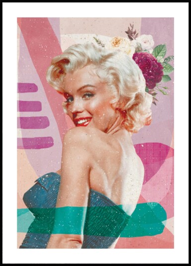 Blonde Glamour Flowers Plakat / 50x70