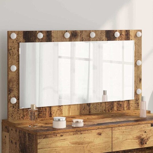 Speilbade Gammelt tre og glass 100 x 55 18 cm Speil