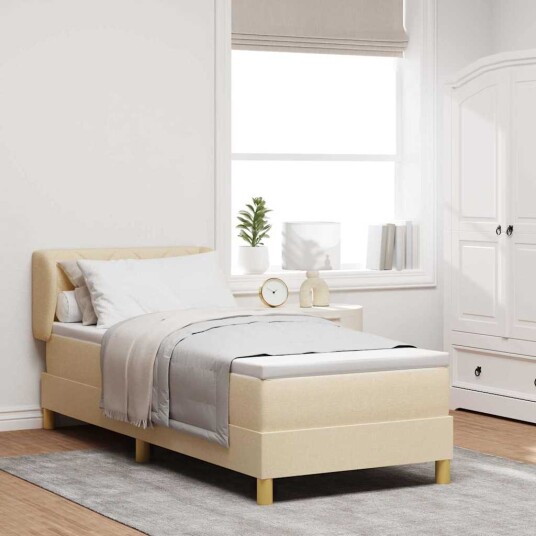 Box Spring Seng med Madrass i Krem 80x200 cm