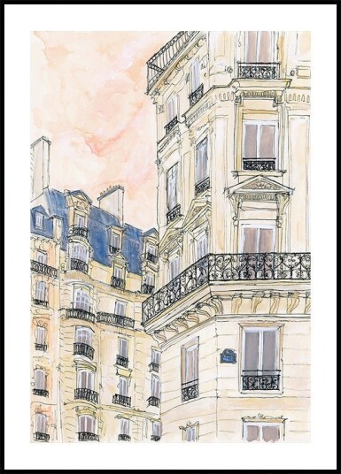 Parisian Street Corner Plakat Plakat / 21x30cm