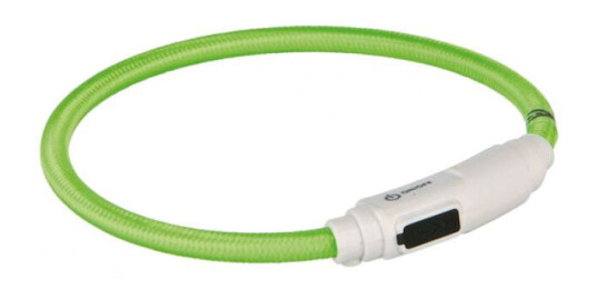 Trixie LED-halsbånd USB Lysring for Hund XS-S Grønn 35cm