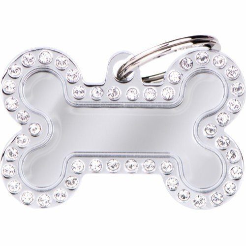 Kattinorge Myfamily Glam Bein Strass ID-merke 38x24 mm Sølv med diamanter