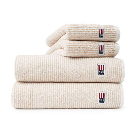 Lexington Icons Original Striped håndkle 30x50 cm White-tan