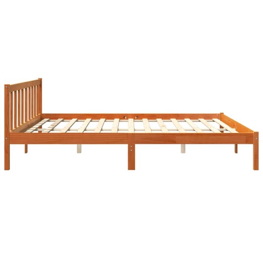 vidaXL Sengeramme brun 200x200 cm heltre furu 8721012406322