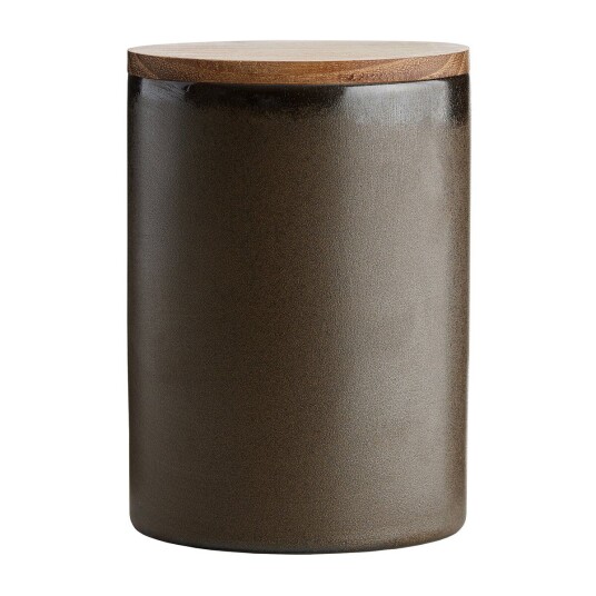 Aida Raw oppbevaringsboks med lokk 15 cm Metallic brown