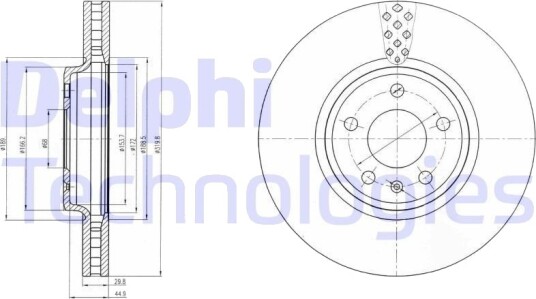 DELPHI BG4080C Bremseskive