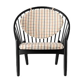 J166 Jørna Lenestol Natur/Horse cover Chequered Red