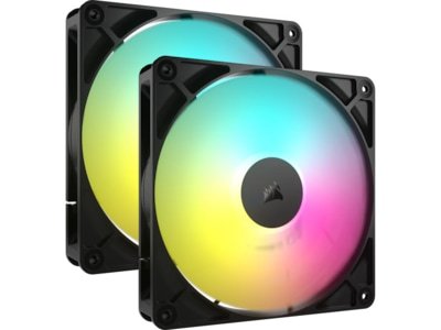 Corsair RS140 ARGB 140mm Kabinettvifter 2pk Sort med RGB LED Corsair RS140 ARGB 140mm Kabinettvifter 2pk Sort med RGB LED