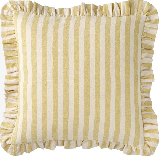 Ellos Home   Putetrekk Elly Classic Stripe i resirkulert halvlinne   Gul