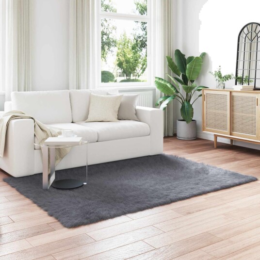Faux Skinnmatte Tafalla Antrasitt 120 x 170 cm Polyester