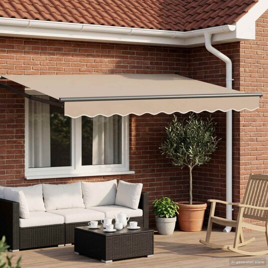 vidaXL Elektrisk Utrekkbar Markise Beige og Antrasitt 2,5 x 2 m