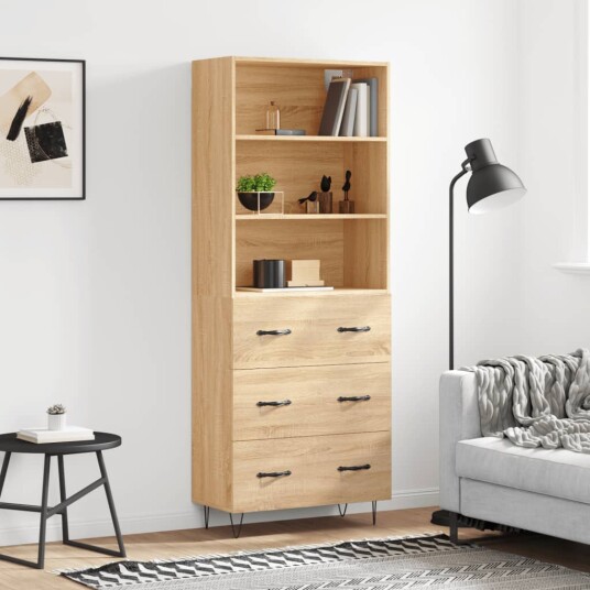 Highboard sonoma eik 69,5x34x180 cm konstruert tre Highboard sonoma eik 69,5x34x180 cm konstruert tre