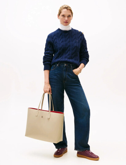 Tommy Hilfiger Th Icon Tote - Beige - ONE SIZE Tommy Hilfiger Th Icon Tote - Beige - ONE SIZE