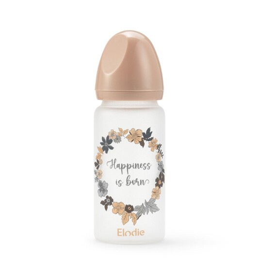Elodie Details Glass Feeding Bottle - Blue Garden Light - Pink - ONE SIZE Elodie Details Glass Feeding Bottle - Blue Garden Light - Pink - ONE SIZE