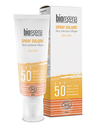 Bioregena SPF50 Solkrem Spray 90 ml Økologisk for Ansikt og Kropp