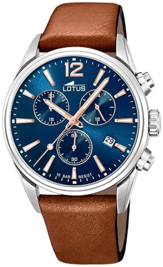 Lotus Herreklokke 18691/2 Chrono Blå/Lær Ø42 mm