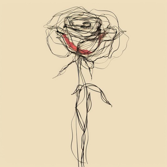 Namly Design Plakat Abstrakt Rose Skisse POSTERSQUAREMITN0K