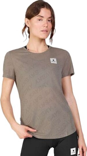 Saysky Reactive Flow T Shirt Dame Dark Beige Logo L