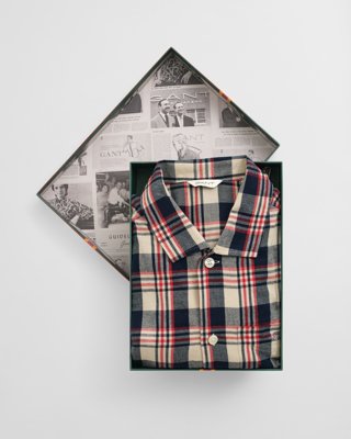 Gant Pyjamas Flannel Check Pajama Set Gift Box Rød Gant Pyjamas Flannel Check Pajama Set Gift Box Rød