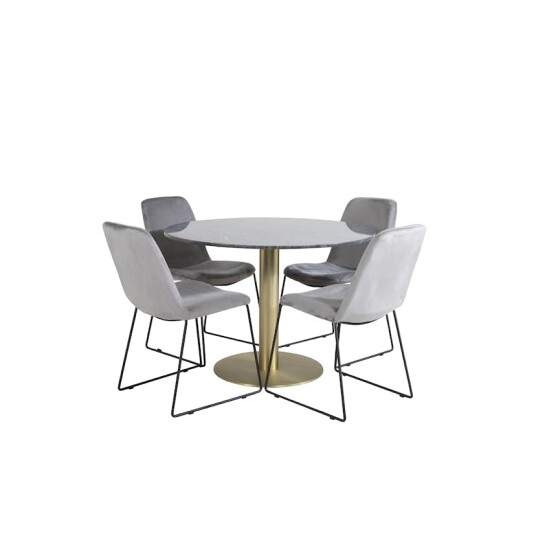Venture Home Spisegruppe Venture Home Estelle med 4 Muscot Stoler Fløyel GR20451
