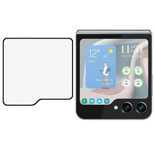 INCOVER Samsung Galaxy Z Flip6 Beskyttelsesglass til Frontskjerm - Svart Kant