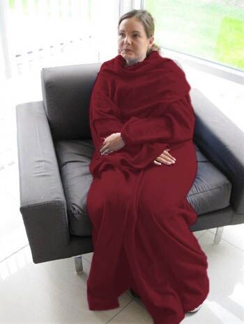 Borg Living Snuggie pledd Teppe med ermer 130x180 cm Bordeaux