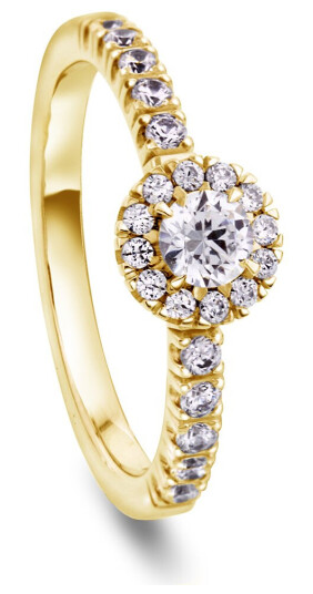 Moments by Pan Jewelry, Diamantring Delight i 585 gult gull 0,56 CT | 2,1 mm bredde