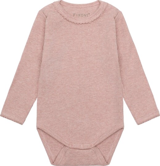 Blå Body Ls Melange Rib Pink 68